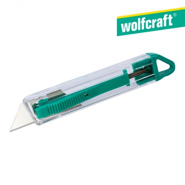 Cúter de seguridad de plástico con cuchilla trapezoidal 4135000 wolfcraft