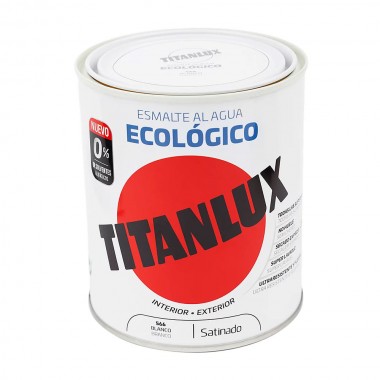 Esmalte ecológico al agua satinado blanco  750ml titanlux 01t056634
