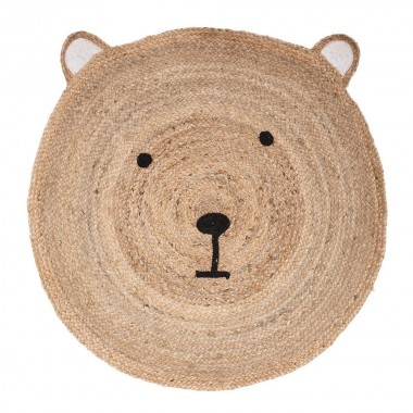 *ult.unidades*  alfombra infantil de yute 'bear' ø100cm