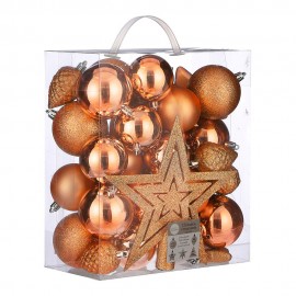 Pack 40 bolas decorativas para árbol de navidad color naranja