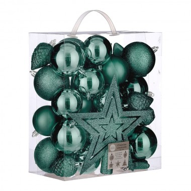 Pack 40 bolas decorativas para árbol de navidad color azul