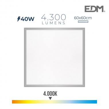 Panel led 40w 4.300lm ra80 60x60cm 4.000k edm