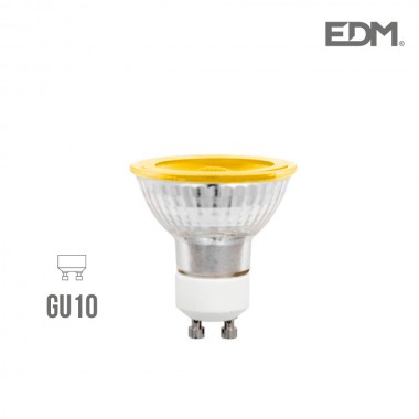 Ult.unidades lampara dicroica 230v 5w gu10 amarilla 280 lumens apertura 120º edm