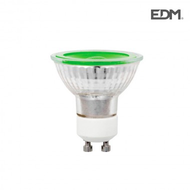 Ult.unidades lampara dicroica 230v 5w gu-10 verde 280 lumens apertura 120º edm