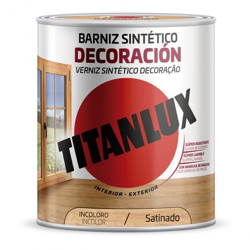 Barniz sintético decoración satinado incoloro 4l titanlux m11100004