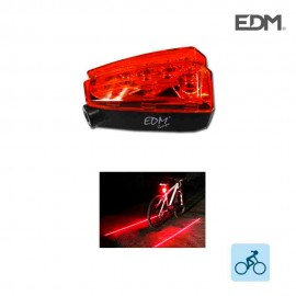 Linterna de bicicleta trasera con 5 leds y 2 lasers 2xaaa (no incluidas) edm