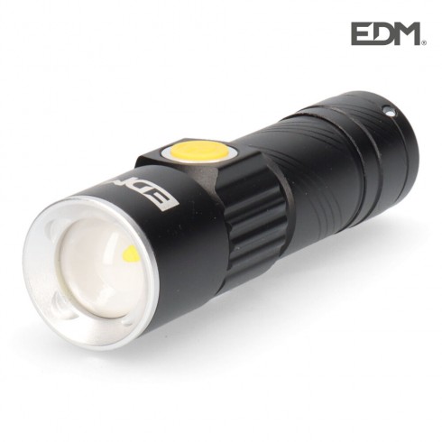 Mini linterna con zoom 1 led 120 lumens 7500k  recargable con usb bateria de litio incluida alcance 60 mts