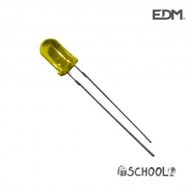 Diodo led color amarillo 5mm (manualidades) 1,9v edm
