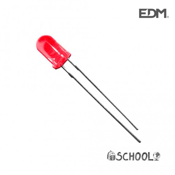 Diodo led rojo 5mm (manualidades) 1,9v