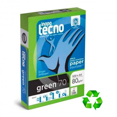 Pack 500 hojas papel multifunción reciclado dina4 80g para impresora