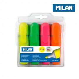 Pack con 4 marcadores fluorescentes punta biselada milan colores / modelos surtidos