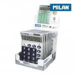Caja expositora 6 calculadoras silver 10 dígitos milan