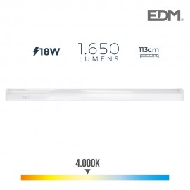Regleta electronica led 18w 1650lm 4000k luz dia 3,6x113,8x3cm edm