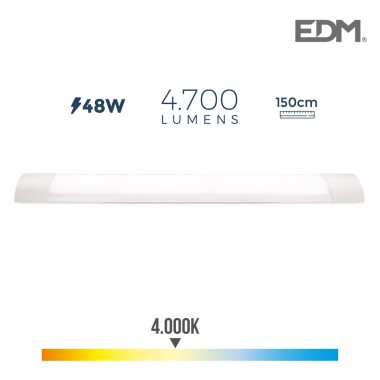 Regleta electronica led 48w 150cm 4.000k luz dia 4700 lumens edm