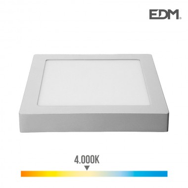 Downlight led superficie 20w 1500 lumens 4.000k luz dia cromo mate edm