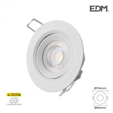 Downlight led empotrable 5w 4.000k redondo marco blanco edm