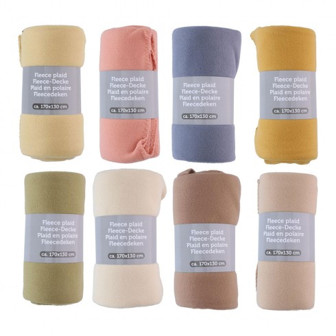 Manta polar fleece 170 x 130 x 0,2 cm colores surtidos