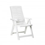 Silla plegable. color: blanco 60x61x109cm modelo: multiposicionnes progarden.