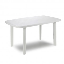 Mesa ovalada faro color blanco para exterior 72 x 137 x 85 cm