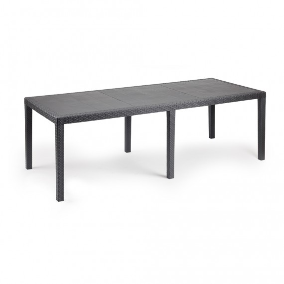 Mesa extensible para exterior de polipropileno. color: antracita 72x150/220x90cm ipae progarden