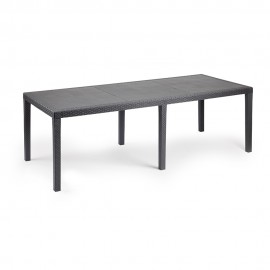 Mesa extensible color antracita para exterior 72 x 150 / 220 x 90 cm