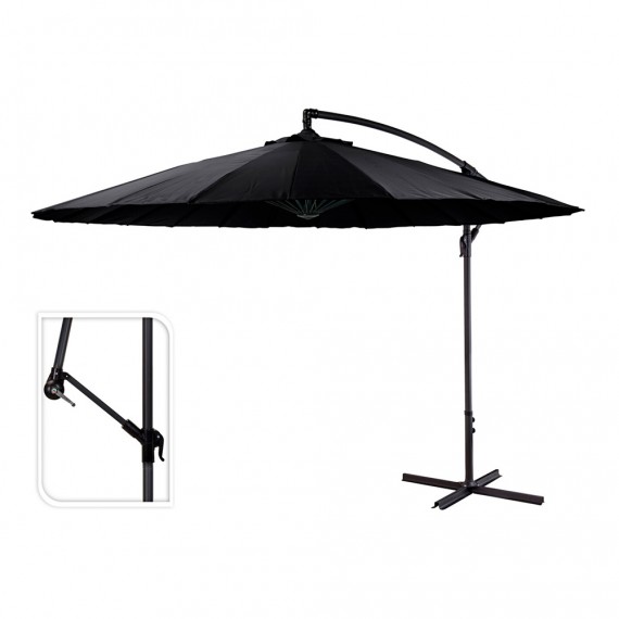 Parasol excéntrico altura maxima 3m ø300cm color: negro