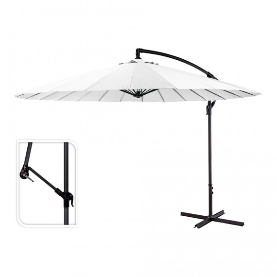 Parasol excéntrico altura maxima 3m ø300cm color: blanco