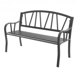 Banco de hierro color antracita para exterior 123 x 53 x 86 cm