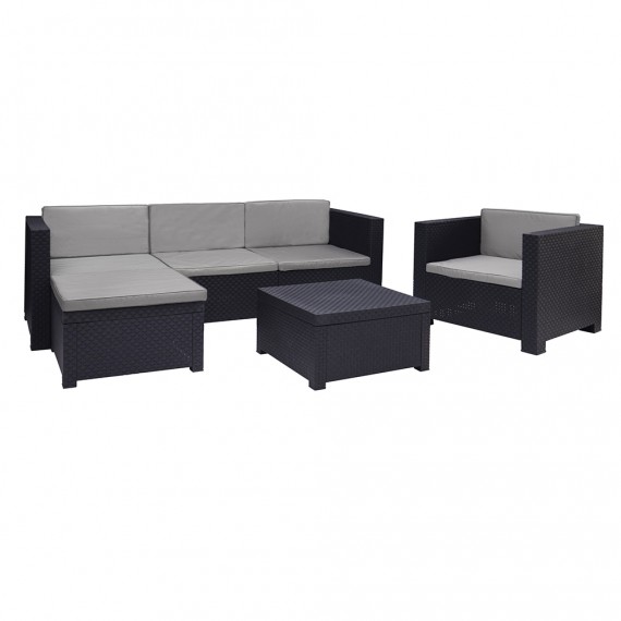 Conjunto jardin/terraza sofa+sillon+mesa manhattan grafito sp berner