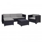 Conjunto jardin/terraza sofa+sillon+mesa manhattan grafito sp berner
