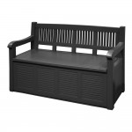 Banco de jardin con cajón de almacenaje 280 l color: gris oscuro 130x60x85cm modelo: salzburg