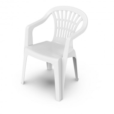 Silla apilable. respaldo bajo color: blanco 56x54x80cm, modelo: lyra progarden