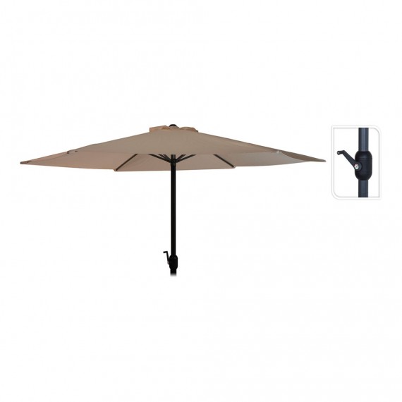Parasol ø300cm altura 248cm. poste de aluminio con manivela color: taupe