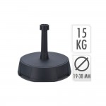 Base parasol de 15kg color antracita diámetro 19-38mm