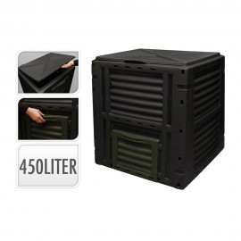 Caja de compostaje 450 l color negro 80 x 80 x 81 cm