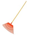 Rastrillo grande de jardin 55x31x116cm color naranja edm
