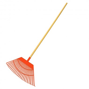 Rastrillo grande de jardin 55x31x116cm color naranja edm