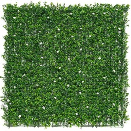 Jardín vertical color verde con flores de jazmín 50 x 50 cm, 4 uds