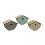 Casita para pájaros. fabricada en bamboo. colores surtidos 28,5x18x21cm