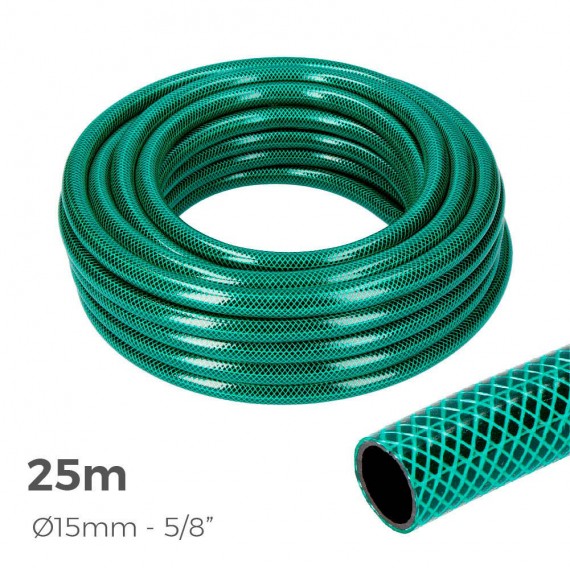 Manguera de jardin basic line ø interior 15mm ø exterior 19mm (5/8") - rollo 25m edm