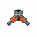 Distribuidor doble para grifos de 21mm (1/2") 26,5mm (3/4") 33,3mm (1") (blister) gardena