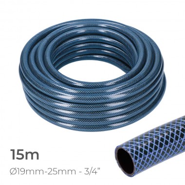 Manguera de jardin blue interior ø19mm. exterior ø25mm (3/4") rollo 15m edm