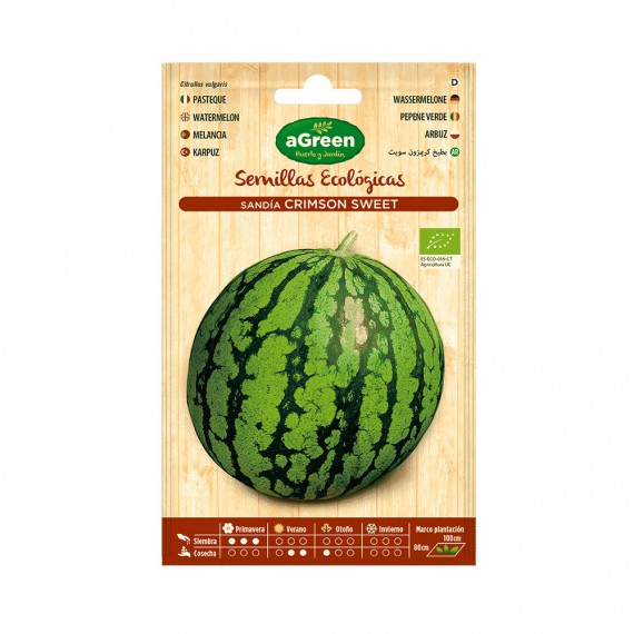 Sobre con semillas eco de sandia crimson sweet agreen