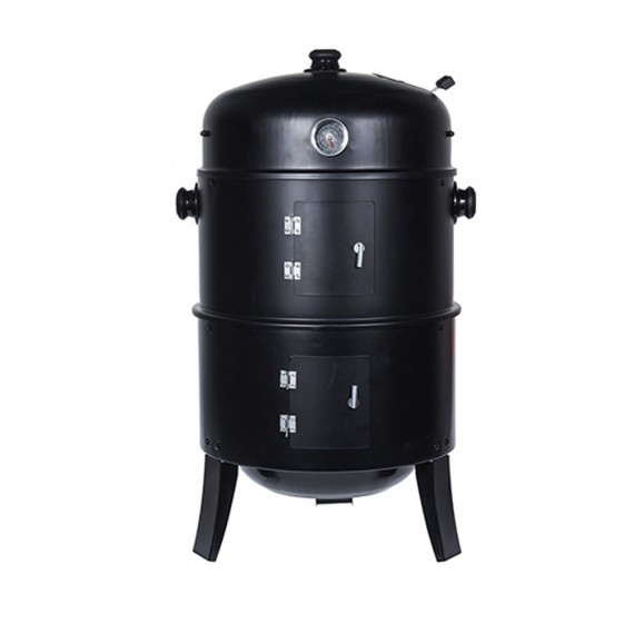 Barbacoa tipo barril para ahumar color negra bbq