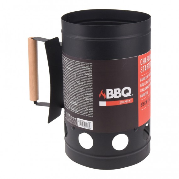 Arrancador para barbacoa 27cm, zinc color negro
