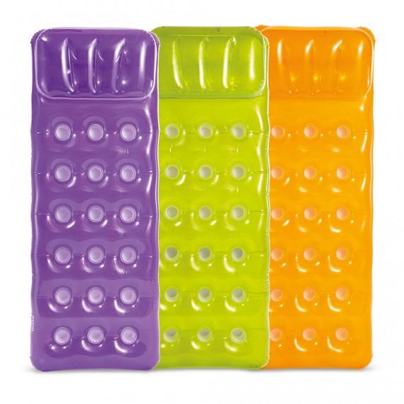 Colchoneta hinchable con reposacabeza, 188x71cm, colores surtidos