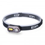 Linterna frontal 2 leds 3w+5w 400lm recargable. edm