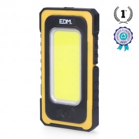 Linterna led cob solar force, recargable, con gancho e imán, 10 w 750 lm