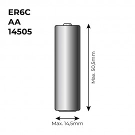 Pila de litio er6c - aa 3,6v (mod. 14505) 260 0mah ø14,5 x 50,5 mm