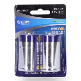 Pila alkalina power life d - lr20 1,5v (blister 2 uds) ø34,2 x 61,5 mm